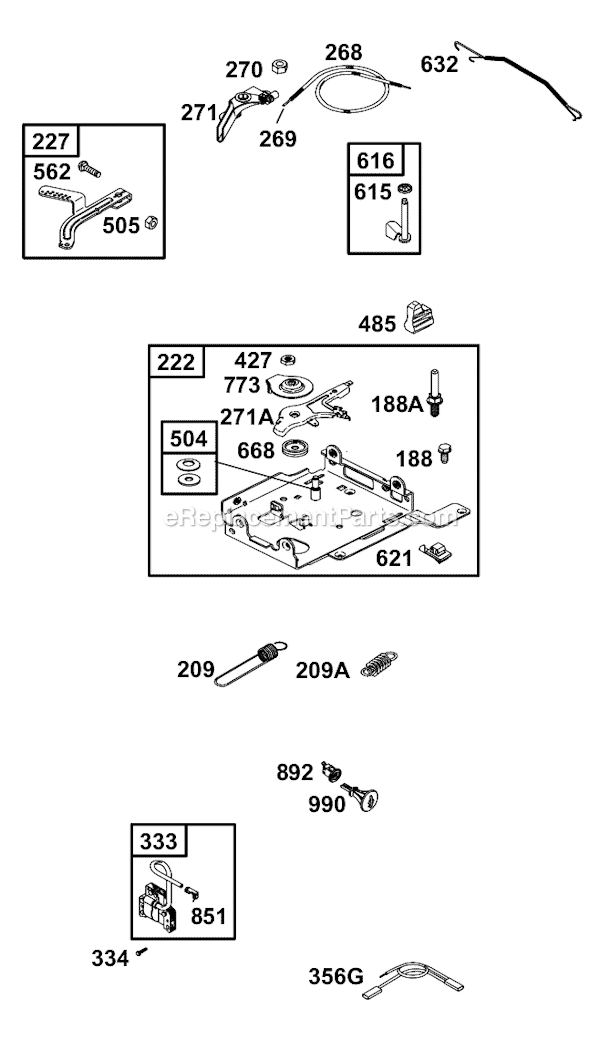 Page E Diagram and Parts List for 12B400SERIES  Briggs and Stratton Engine
